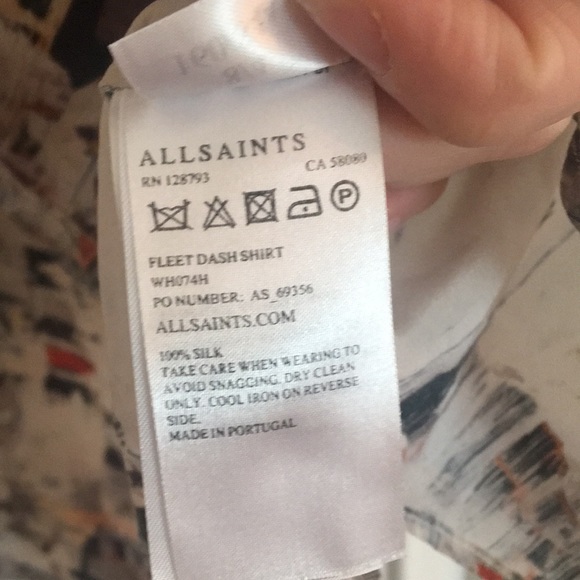 Allsaints Fleet Dash Silk Blouse - Picture 7 of 9
